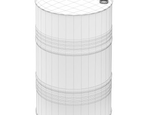 220 Liter Steel Barrel 3D 모델