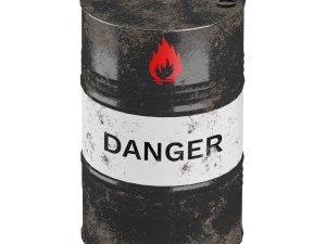 220 Liter Steel Barrel 3D 모델