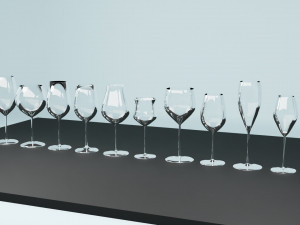 Wine Glasses collection 3D 모델