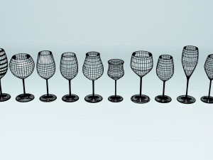 Wine Glasses collection 3D 모델