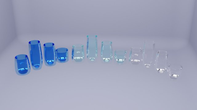 Round glass cups Model 3D .c4d .max .obj .3ds .fbx .stl .blend 