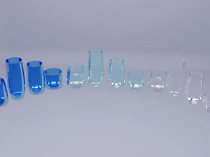 Copos de vidro redondos Modelo 3D