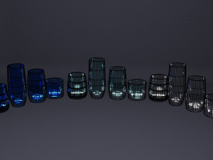 Round glass cups Model 3D