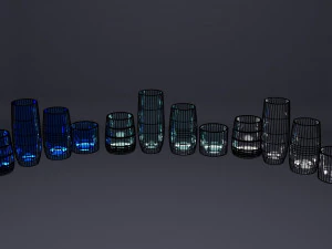 Round glass cups 3D Model