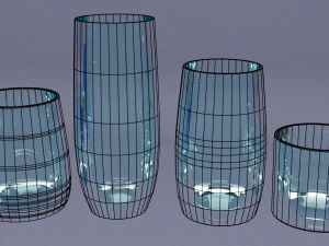 Round glass cups 3D Model