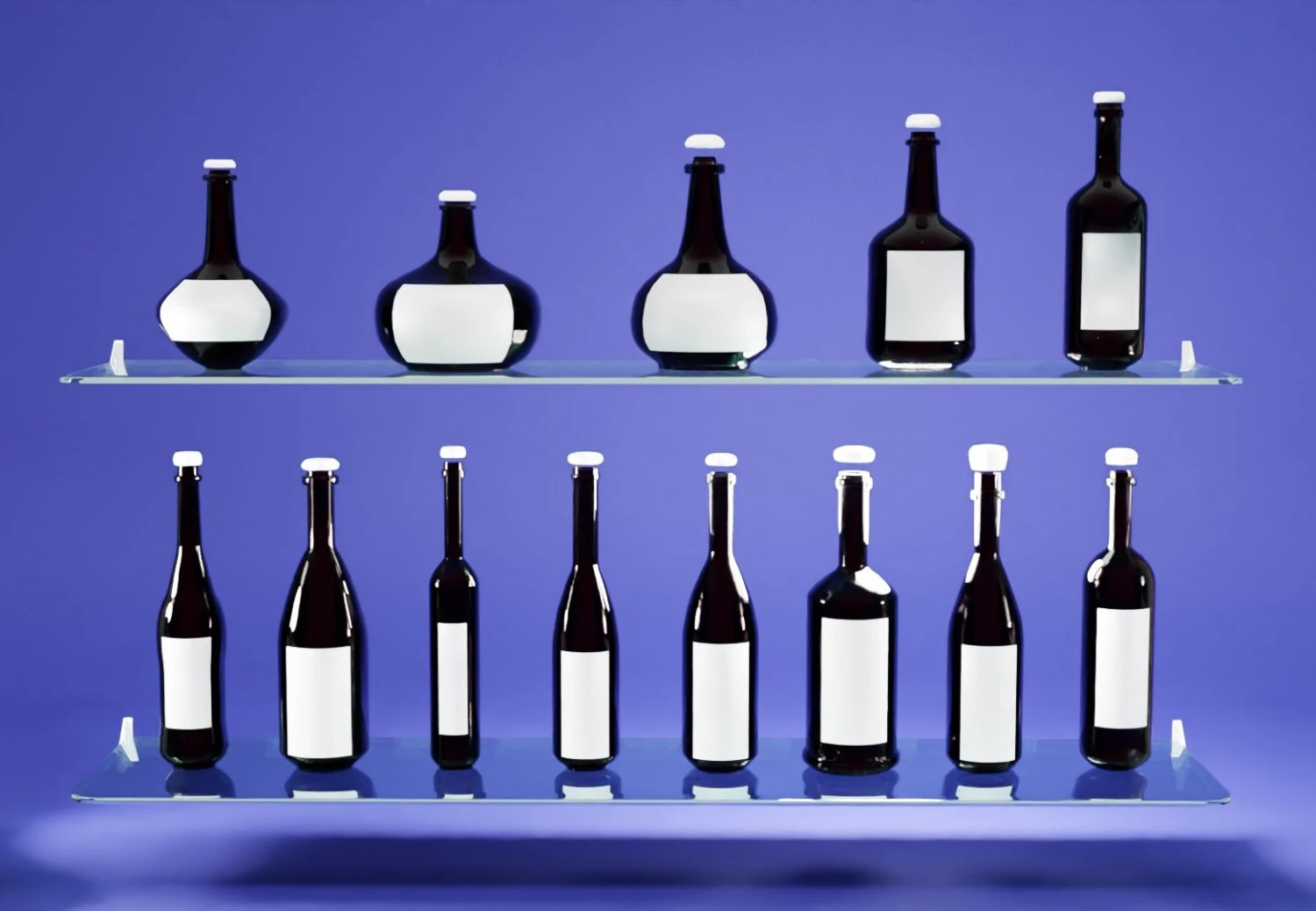 Wine Bottles Collection 3D Model .c4d .max .obj .3ds .fbx .stl .blend 