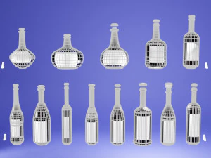 Wine Bottles Collection 3D Model