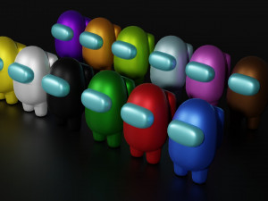 Among us Crew mates Low-Poly All colors 3D 模型