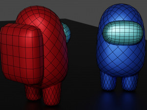 Among us Crew mates Low-Poly All colors 3D Modell