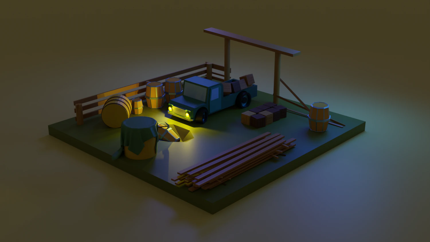 Farm 3D Model .c4d .max .obj .3ds .fbx .stl .blend