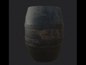 Wood and metal barrels low-poly Low-poly 3D Model