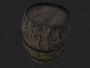 Wood and metal barrels low-poly Low-poly 3Dモデル