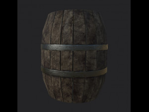 Wood and metal barrels low-poly Low-poly 3Dモデル