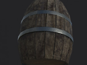 Wood and metal barrels low-poly Low-poly 3Dモデル