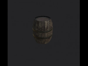 Wood and metal barrels low-poly Low-poly 3Dモデル