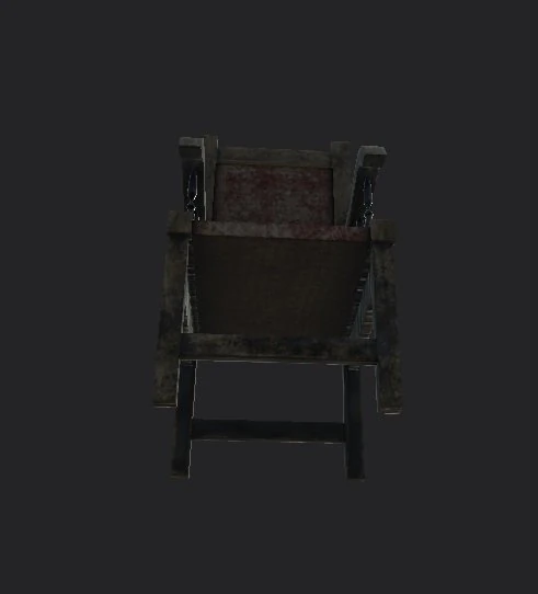 Chair for a horror game low-poly Low-poly 3D Model .c4d .max .obj .3ds .fbx .stl .blend