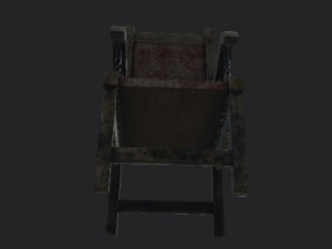 Chair for a horror game low-poly Low-poly 3D Model
