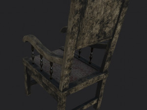Chair for a horror game low-poly Low-poly Modelo 3D