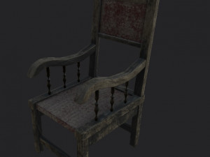 Chair for a horror game low-poly Low-poly Modelo 3D