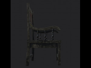 Chair for a horror game low-poly Low-poly Modelo 3D