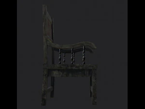 Chair for a horror game low-poly Low-poly 3D Model