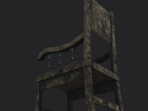 Chair for a horror game low-poly Low-poly Modelo 3D