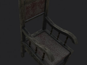 Chair for a horror game low-poly Low-poly Modelo 3D