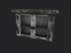 Bedside table Pedestal low-poly Low-poly 3D Model