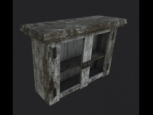 Bedside table Pedestal low-poly Low-poly 3D Model