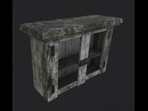 Bedside table Pedestal low-poly Low-poly 3D Model