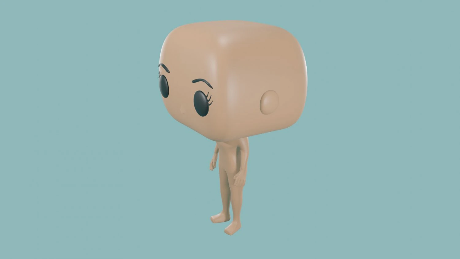 3D Basic female Body - Funko Style - DIY - printable model 3D Print Model .c4d .max .obj .3ds .fbx .stl .blend 