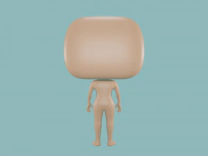 3D Basic female Body - Funko Style - DIY - printable model 3D Print Model