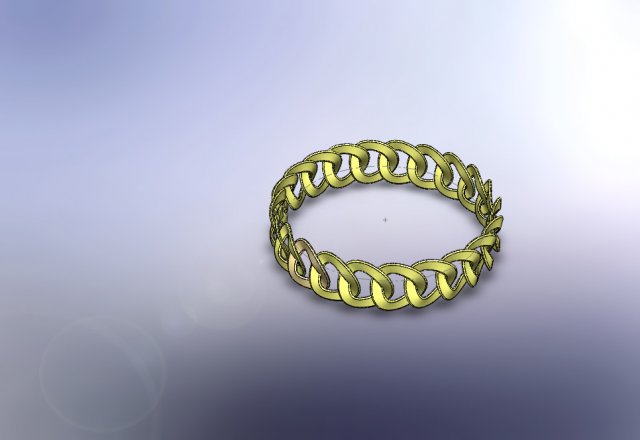 Gold chain bracelet Modelo 3D .c4d .max .obj .3ds .fbx .stl .blend 