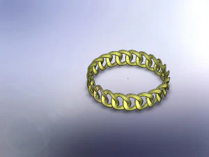 Gold chain bracelet 3D Model