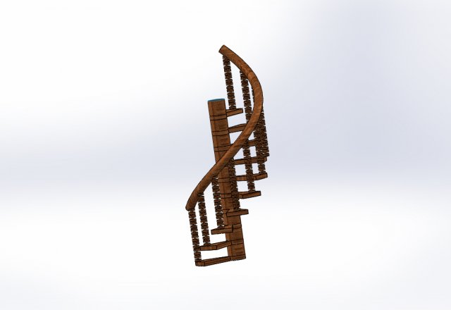 Spiral wood stair 3D मॉडल .c4d .max .obj .3ds .fbx .stl .blend 