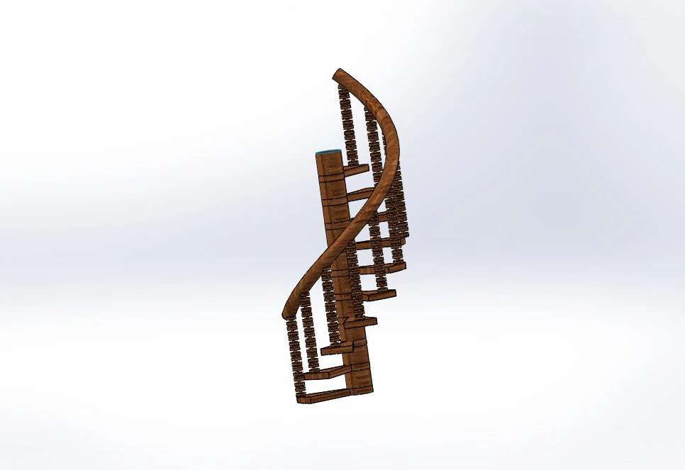 Spiral wood stair 3D Model .c4d .max .obj .3ds .fbx .stl .blend 