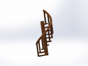 Spiral wood stair 3D Model