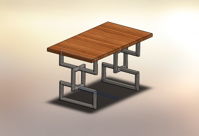 Wood table 3D Model .c4d .max .obj .3ds .fbx .stl .blend 