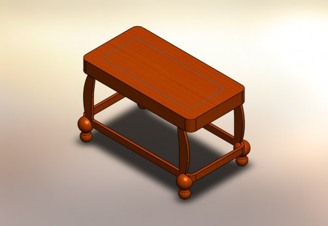 Wood table 3D Model .c4d .max .obj .3ds .fbx .stl .blend 