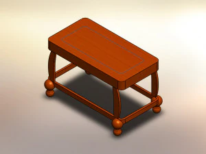 Drewniany st&oacute;ł Model 3D