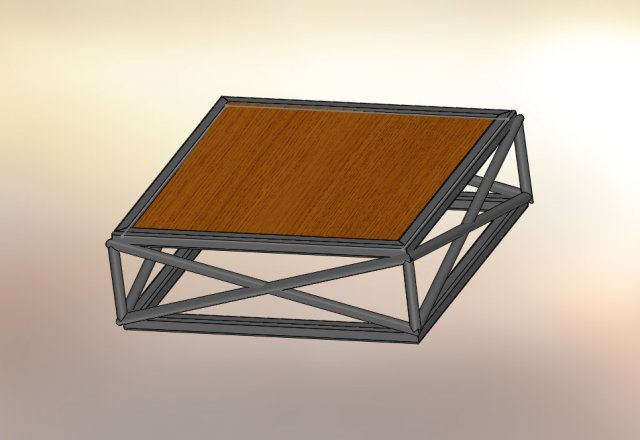 Simple steel table 3D Model .c4d .max .obj .3ds .fbx .stl .blend 