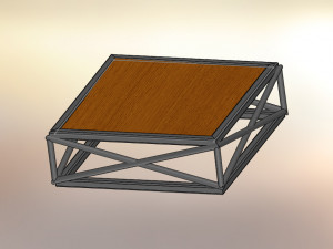 Simple steel table 3D Model
