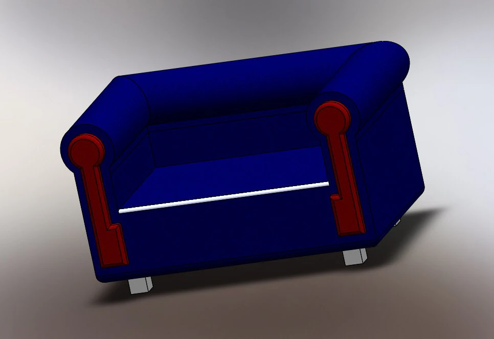 Medium size sofa 3D Model .c4d .max .obj .3ds .fbx .stl .blend 