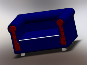 Medium size sofa Modelo 3D