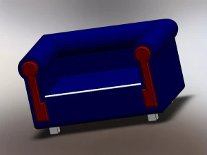 Sofa średniej wielkości Model 3D