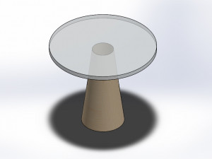 Glass wood table 3D Model