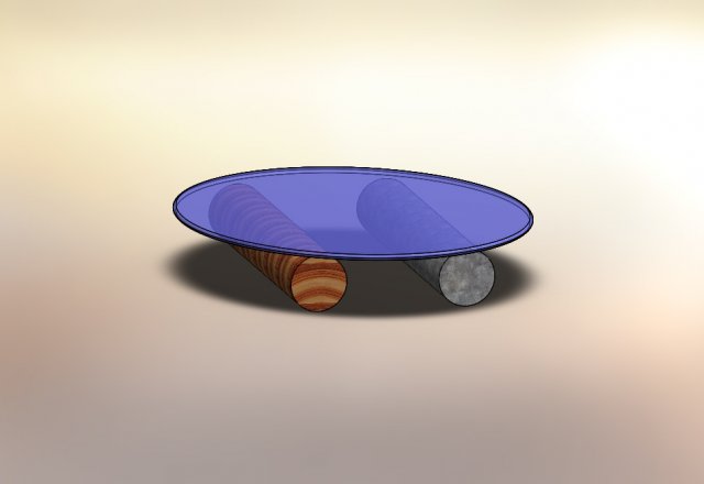 Mixed wood glass and metal table 3D Модель .c4d .max .obj .3ds .fbx .stl .blend 
