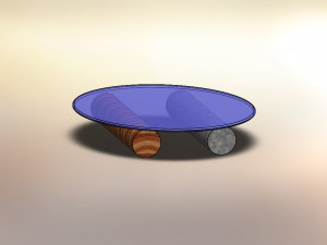 Mixed wood glass and metal table 3D-Modell