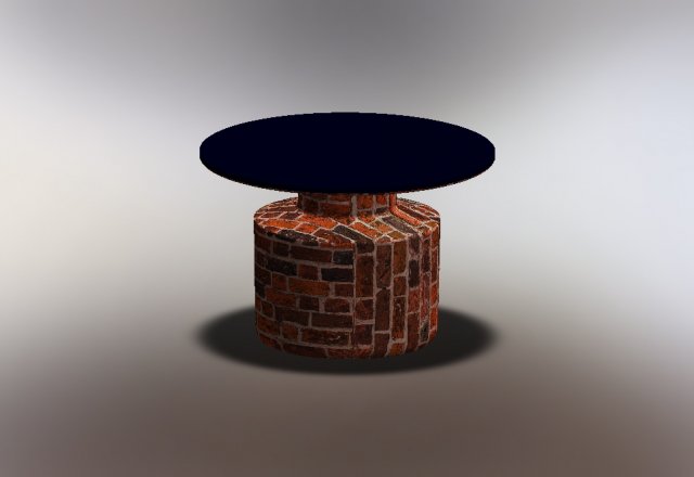 Brick glass table 3D Модель .c4d .max .obj .3ds .fbx .stl .blend 