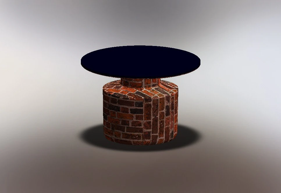 Brick glass table 3D Model .c4d .max .obj .3ds .fbx .stl .blend